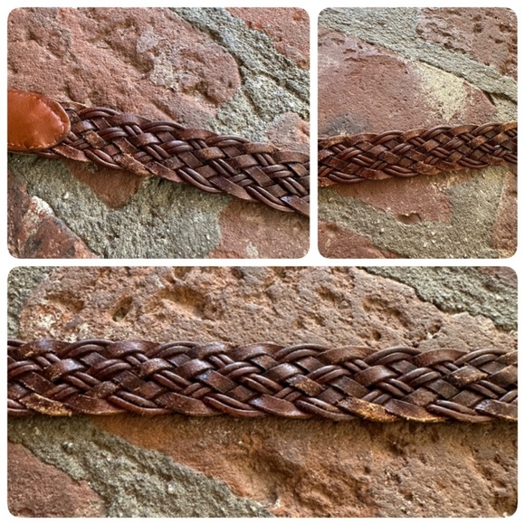 Vintage Coach Men's British Tan 3850 Braided Woven Leather Belt size 36 90cm - Picture 3 of 15